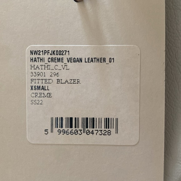 Nanushka blazer Vegan leather Beige NEW with tag - Picture 7 of 9